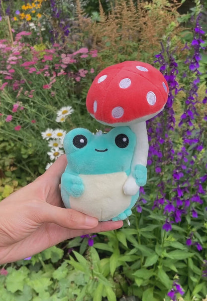 Mushroom Frog Plush Keychain