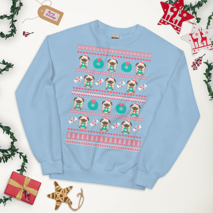 Holiday Pug Christmas Sweatshirt