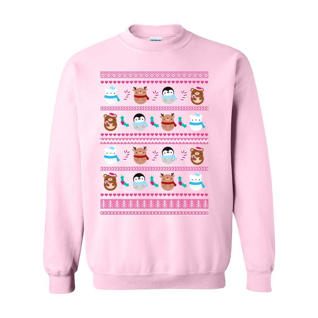 Christmas Animal Sweatshirt - Pink Pattern by Wild Whimsy Woolies