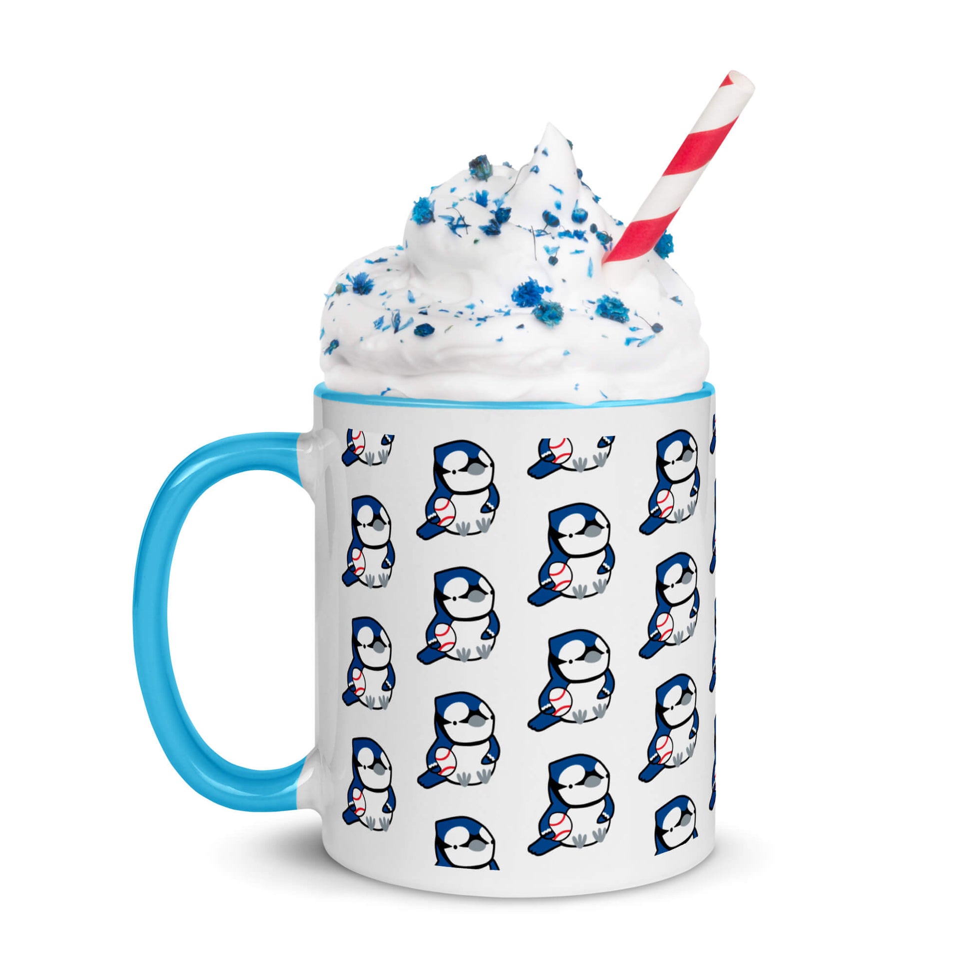 Blue Jay Ceramic Mug - Toronto Gift - Blue Jay with Baseball