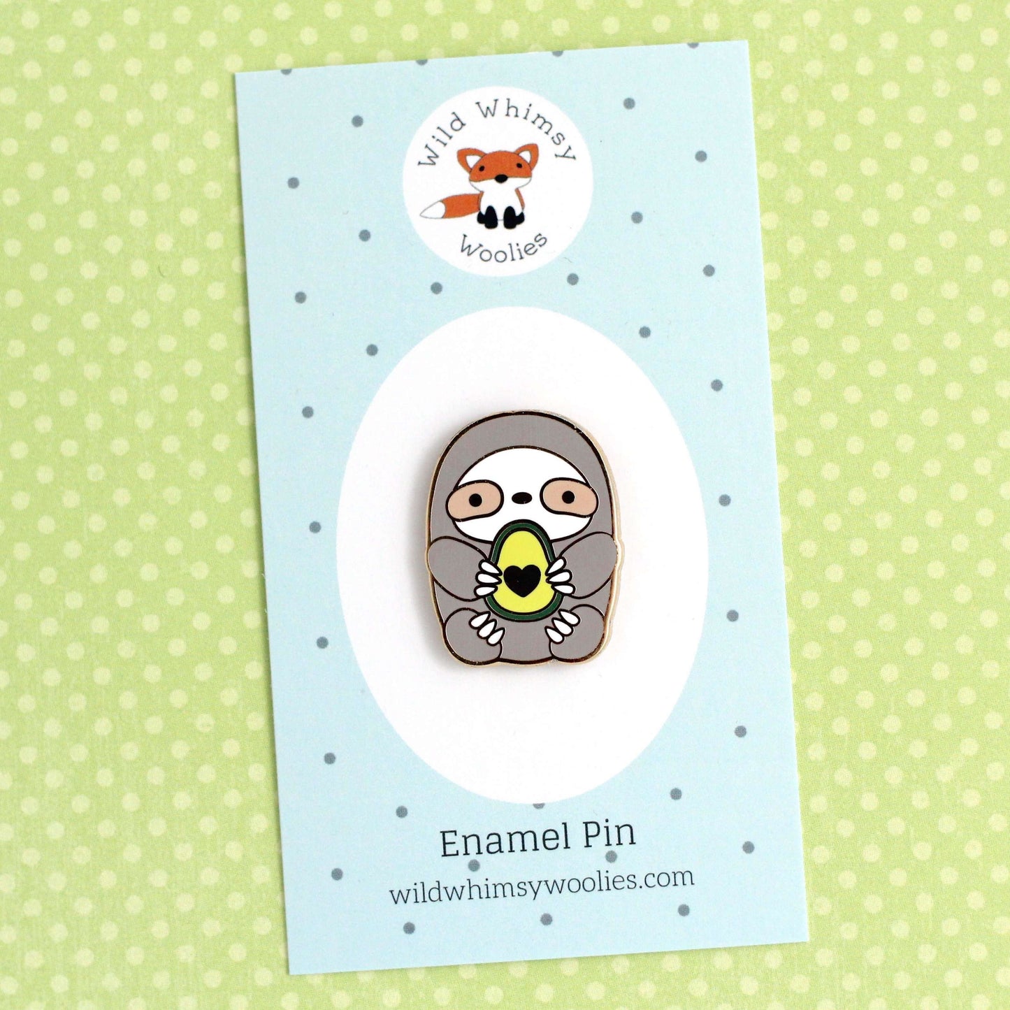 Avocado Sloth Enamel Pin - Sloth Gift - Cute Pin - Avocado Gift