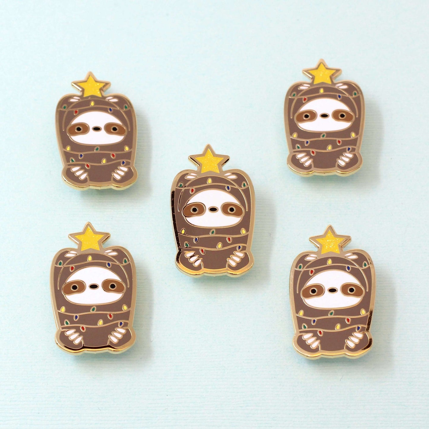 Christmas Lights Sloth Enamel Pin - Christmas Gift - Sloth Pin - Xmas Pin