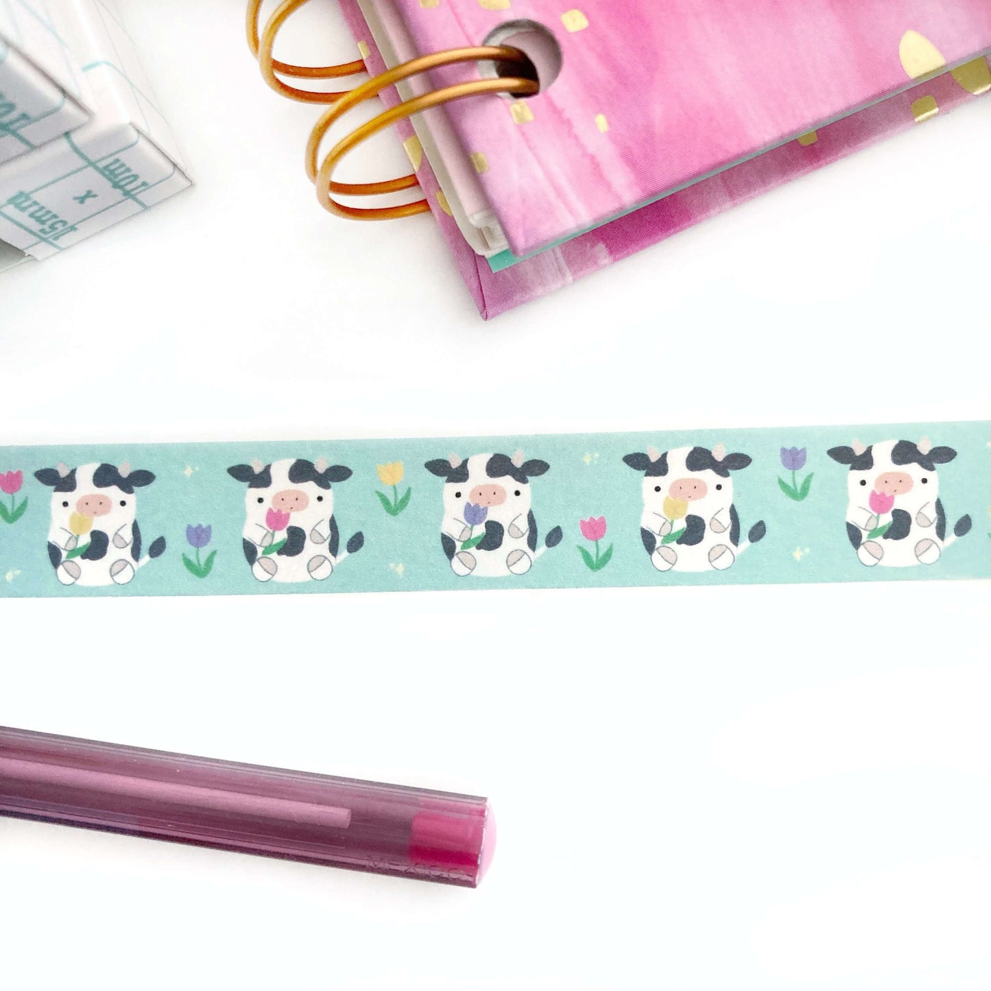 Cow Washi Tape - Animal Washi Tape - Floral Washi Paper