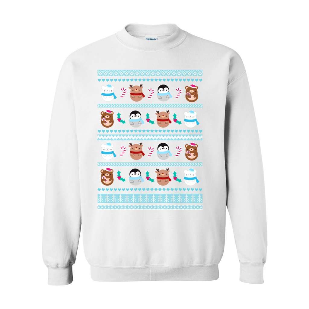 Christmas Animal Sweatshirt - Blue Pattern by Wild Whimsy Woolies