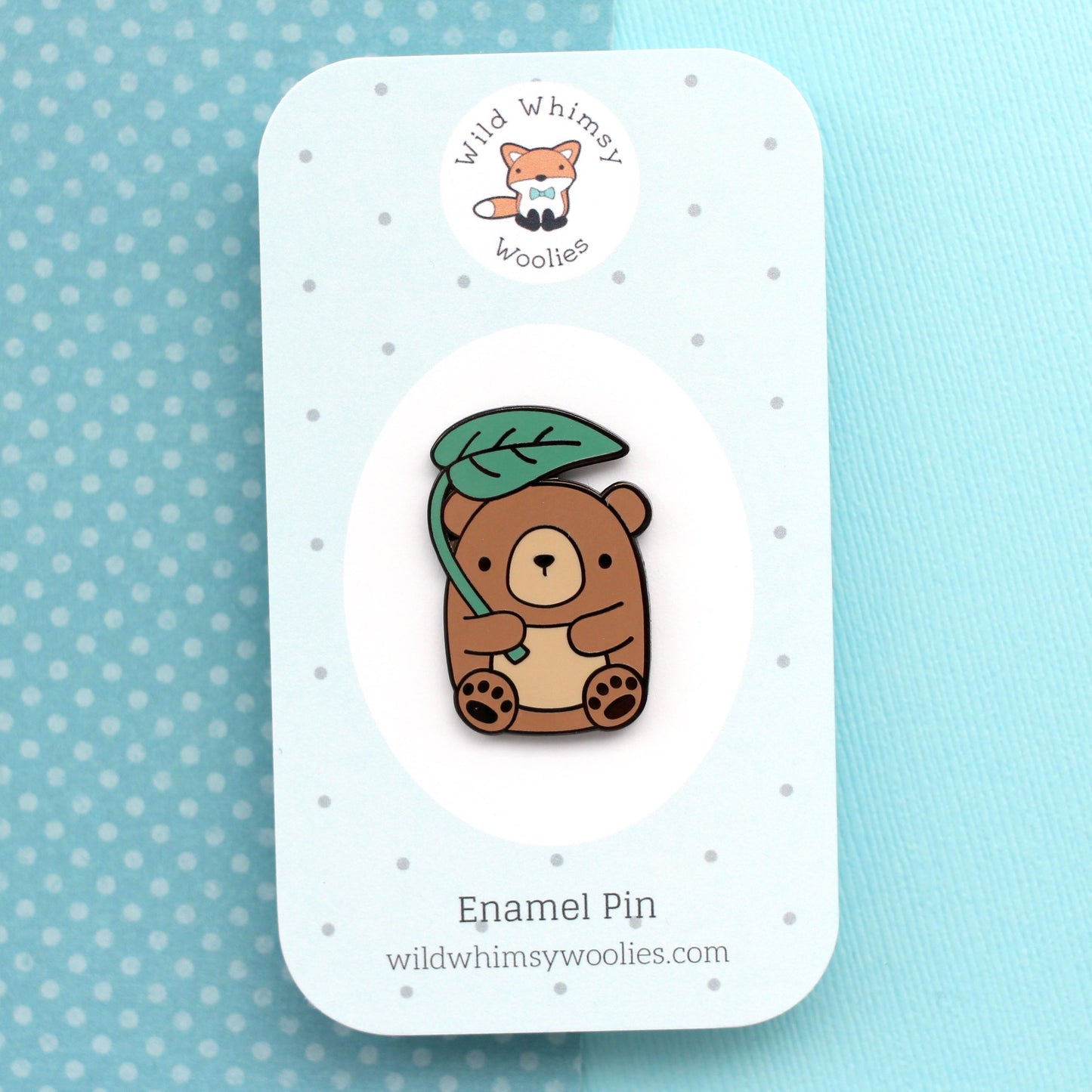 Brown Bear Enamel Pin. Cute Bear Gift. Woodland Animal Accessory by Wild Whimsy Woolies