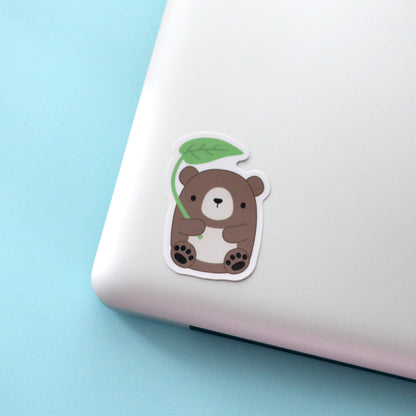 Brown Bear Vinyl Sticker. Laptop and Phone Decal by Wild Whimsy Woolies
