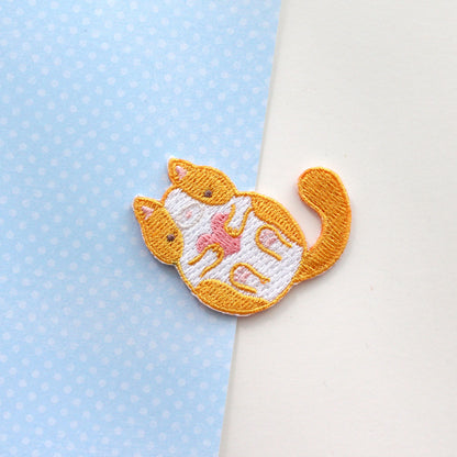 2 Cat embroidered iron on Patches. Cute Kitten Appliques by Wild Whimsy Woolies