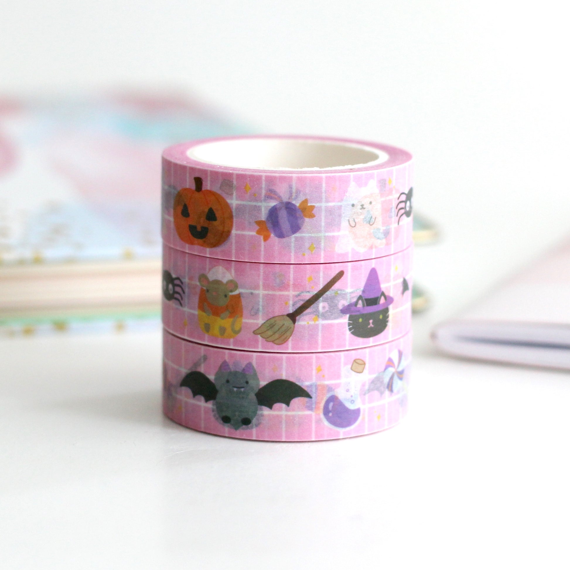 Halloween Washi Tape - Jack-o'-lantern Washi Tape - Ghost Cat, Bat, Sp –  Wild Whimsy Woolies