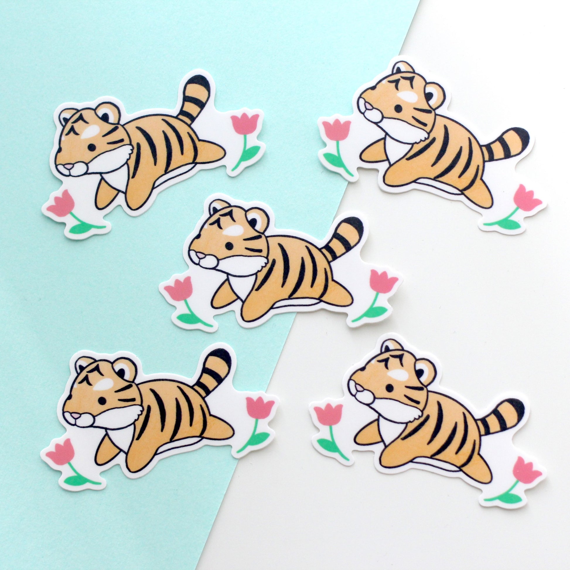 Tiger Vinyl Sticker. Tiger Stationery. Clear Vinyl Sticker by Wild Whimsy Woolies