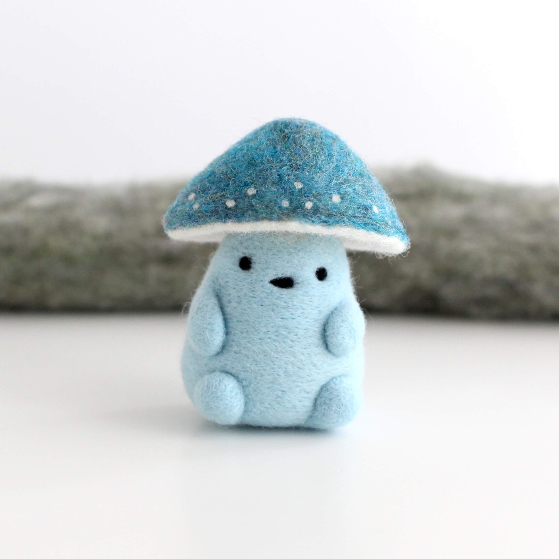 Needle Felted Blue Mushroom (Verdigris Agaric) by Wild Whimsy Woolies