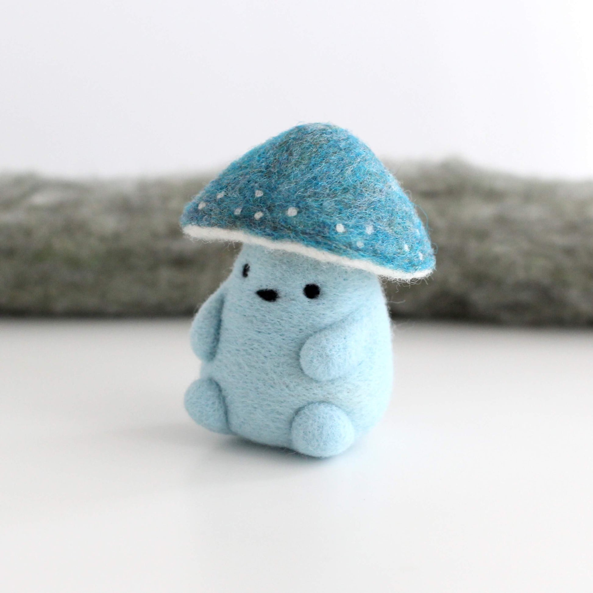 Needle Felted Blue Mushroom (Verdigris Agaric) by Wild Whimsy Woolies