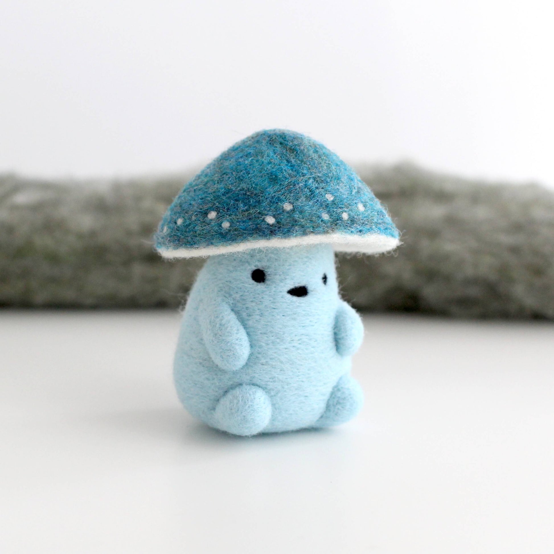 Needle Felted Blue Mushroom (Verdigris Agaric)