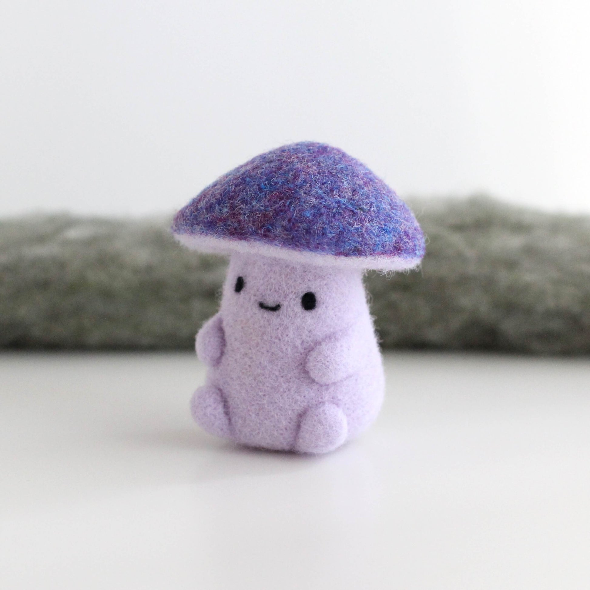 Needle Felted Purple Mushroom (Violet Webcap) by Wild Whimsy Woolies