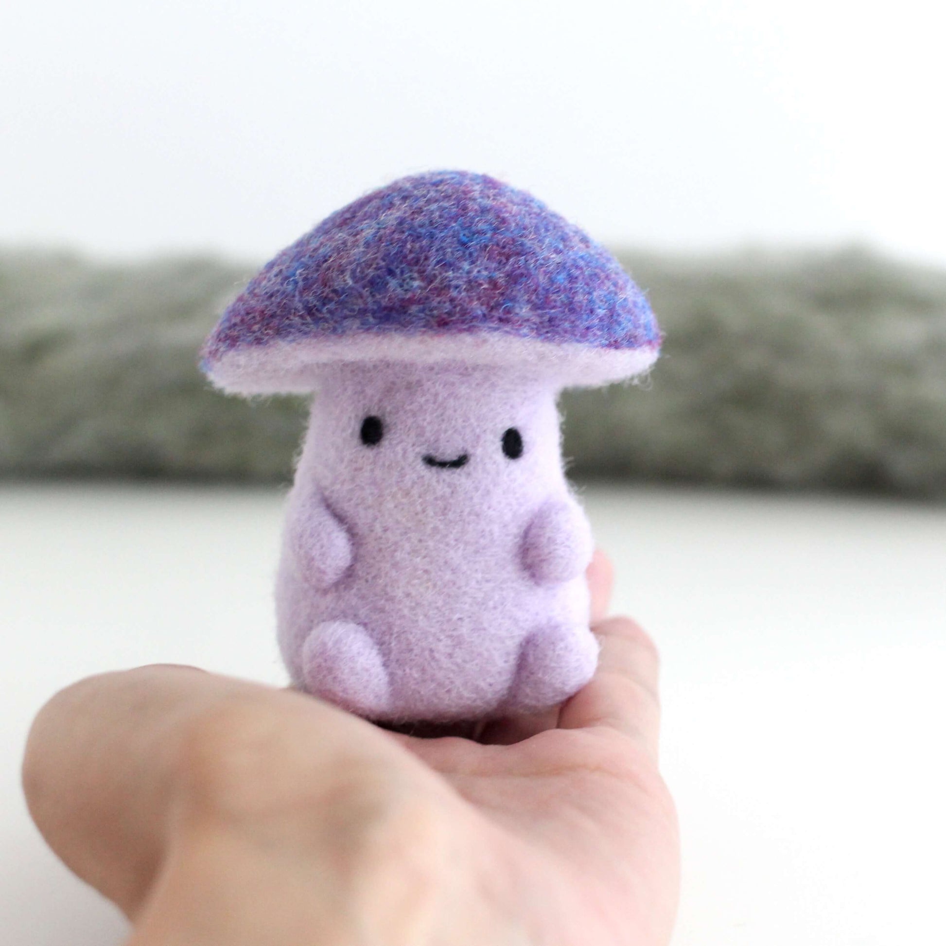 Needle Felted Purple Mushroom (Violet Webcap) by Wild Whimsy Woolies