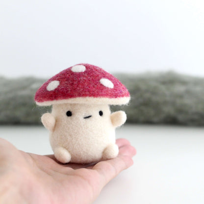 Needle Felted Red Mushroom (Fly Agaric) by Wild Whimsy Woolies