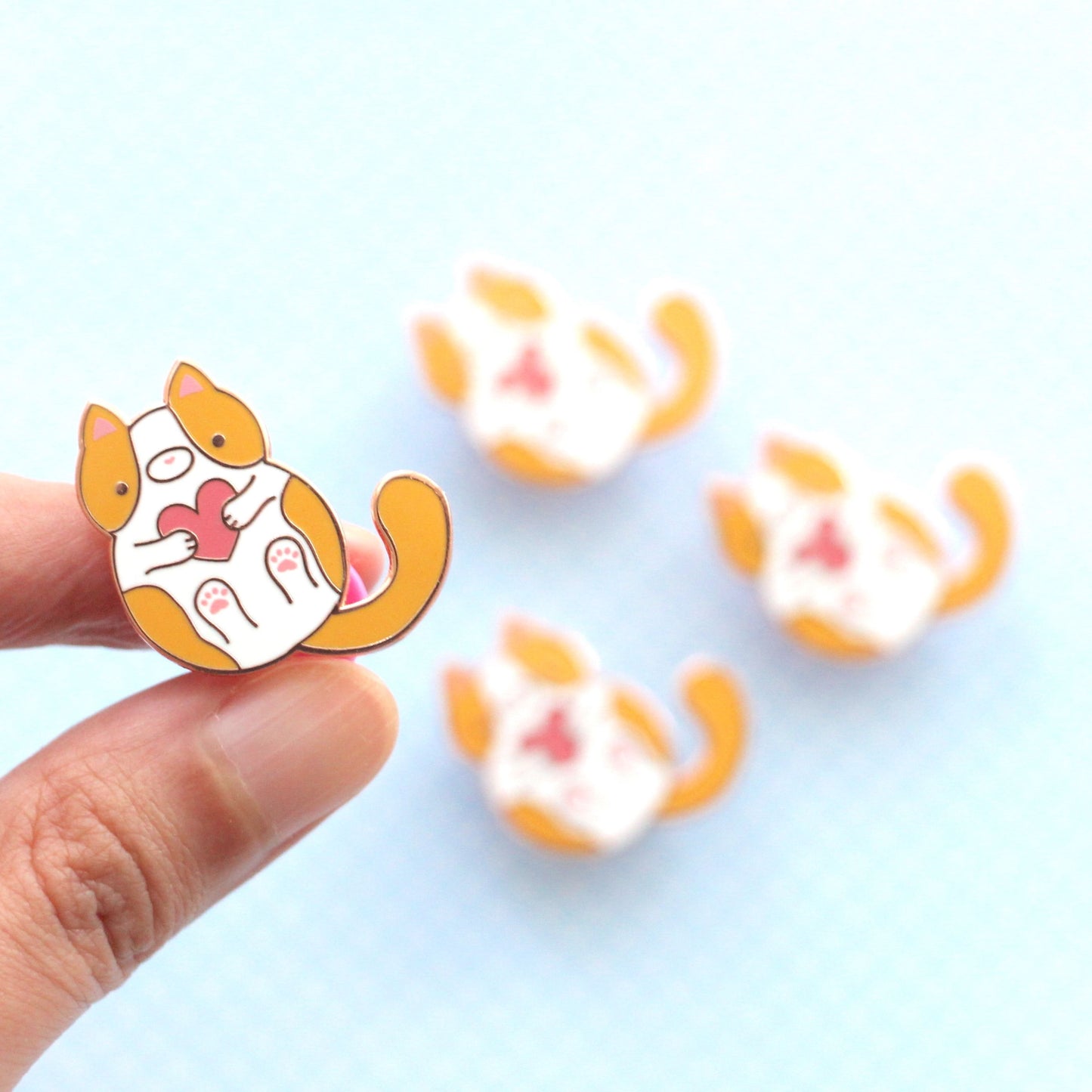 Bicolour Cat Enamel Pin Set. Cute Cat Gift