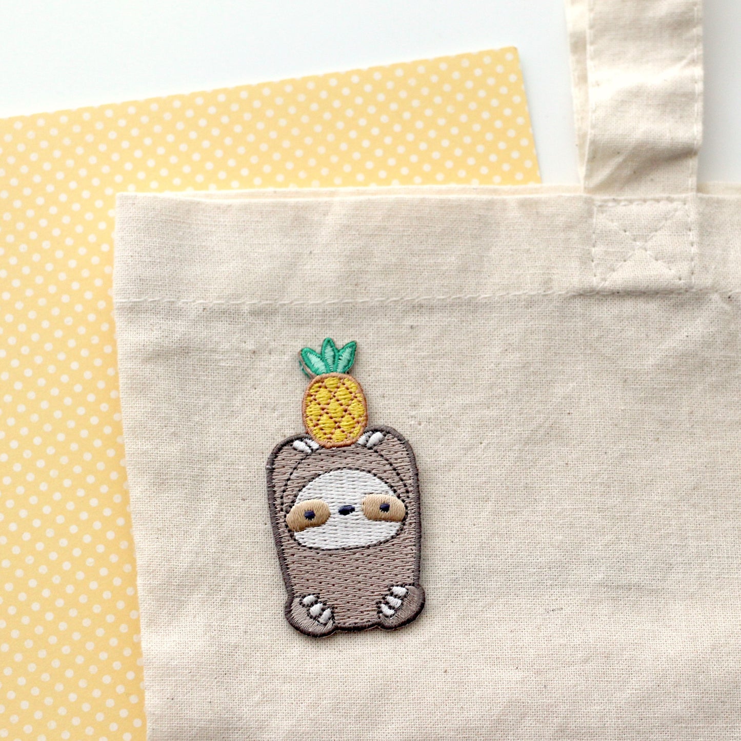 Pineapple Sloth Patches - Sloth Applique Patches