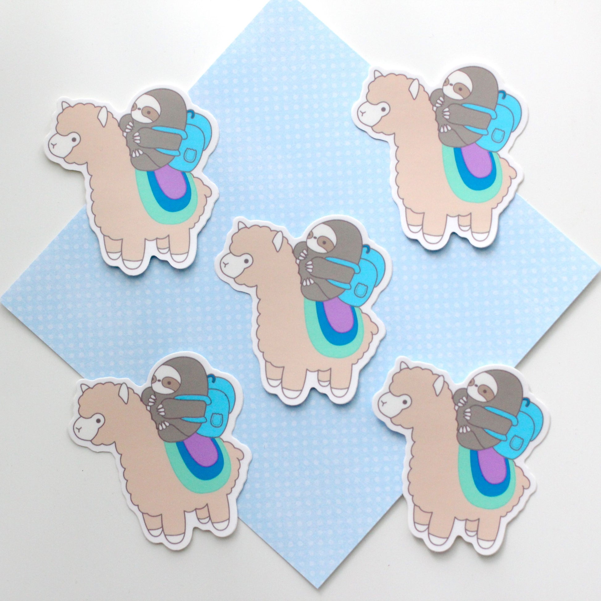 Sloth and Alpaca Adventurer Vinyl Sticker - Sloth Sticker - Llama Sticker by Wild Whimsy Woolies