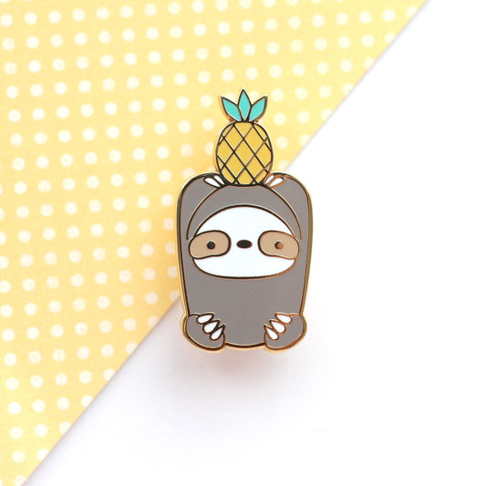 Pineapple Sloth Enamel Pin. Sloth Gift. Fruit Pin