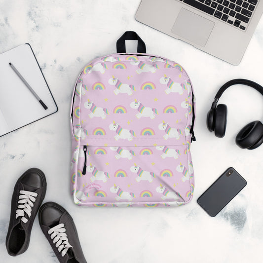 Rainbow Unicorn Backpack - Light Pink