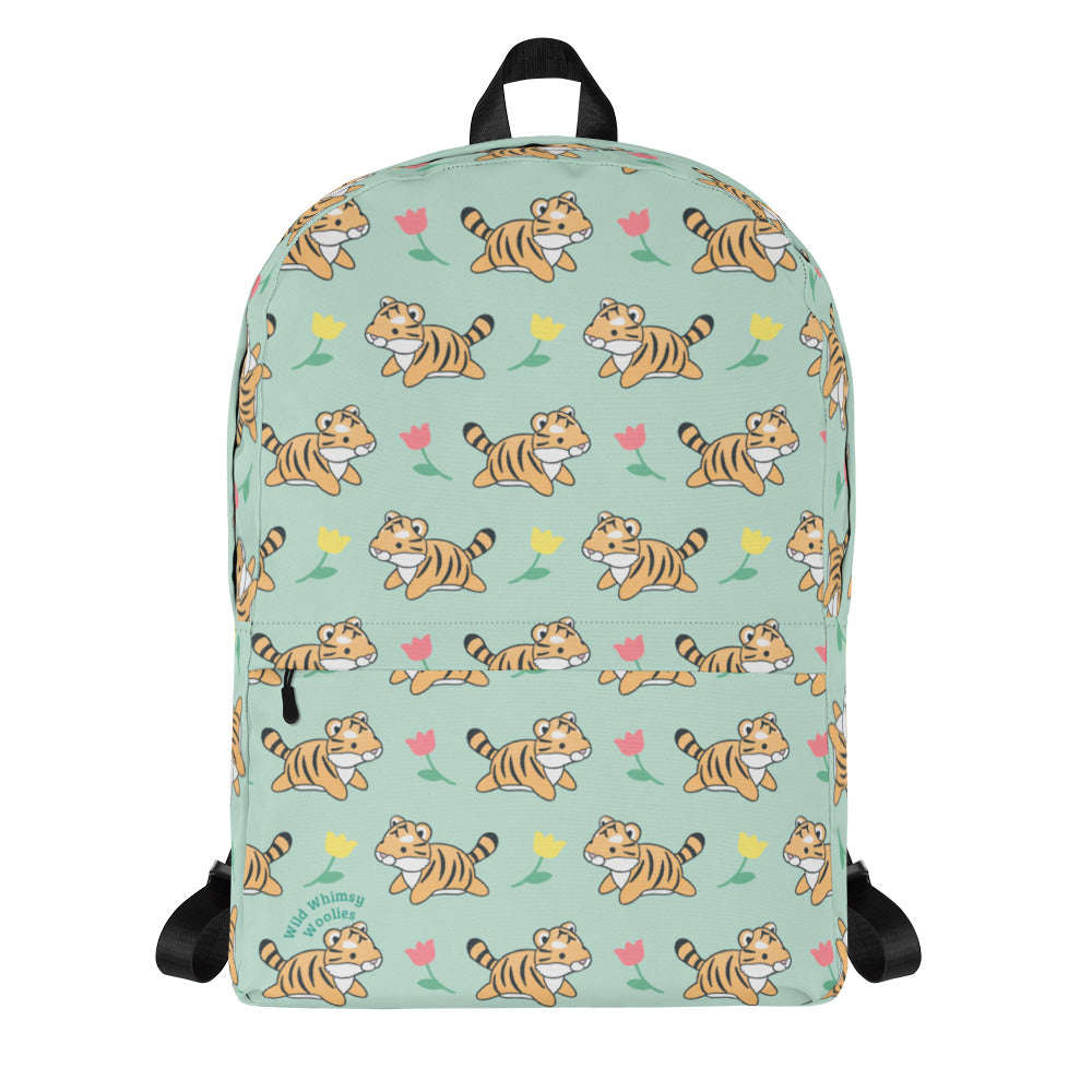 Leaping Tiger Backpack - Green: Default Title