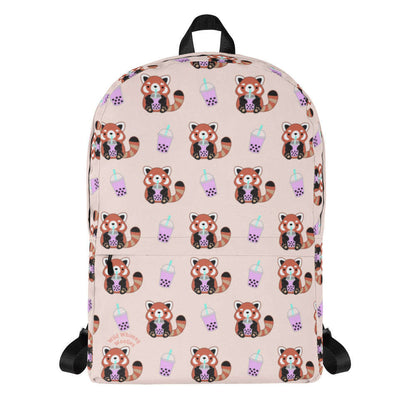 Bubble Tea Red Panda Backpack - Pink: Default Title