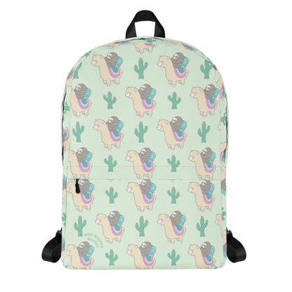 Sloth and Alpaca Adventurer Backpack - Light Green by Wild Whimsy Woolies