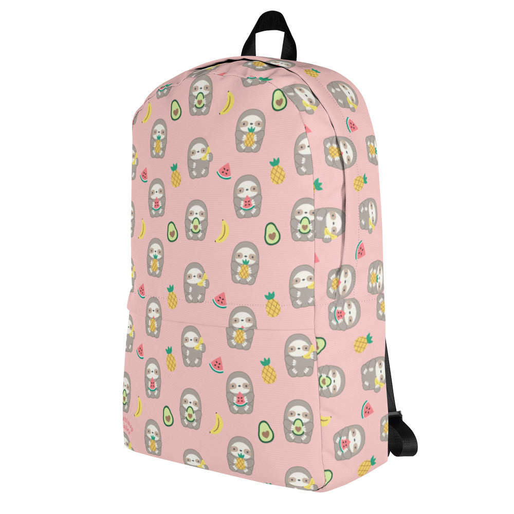 Fruit Sloth Backpack - Pink by Wild Whimsy Woolies