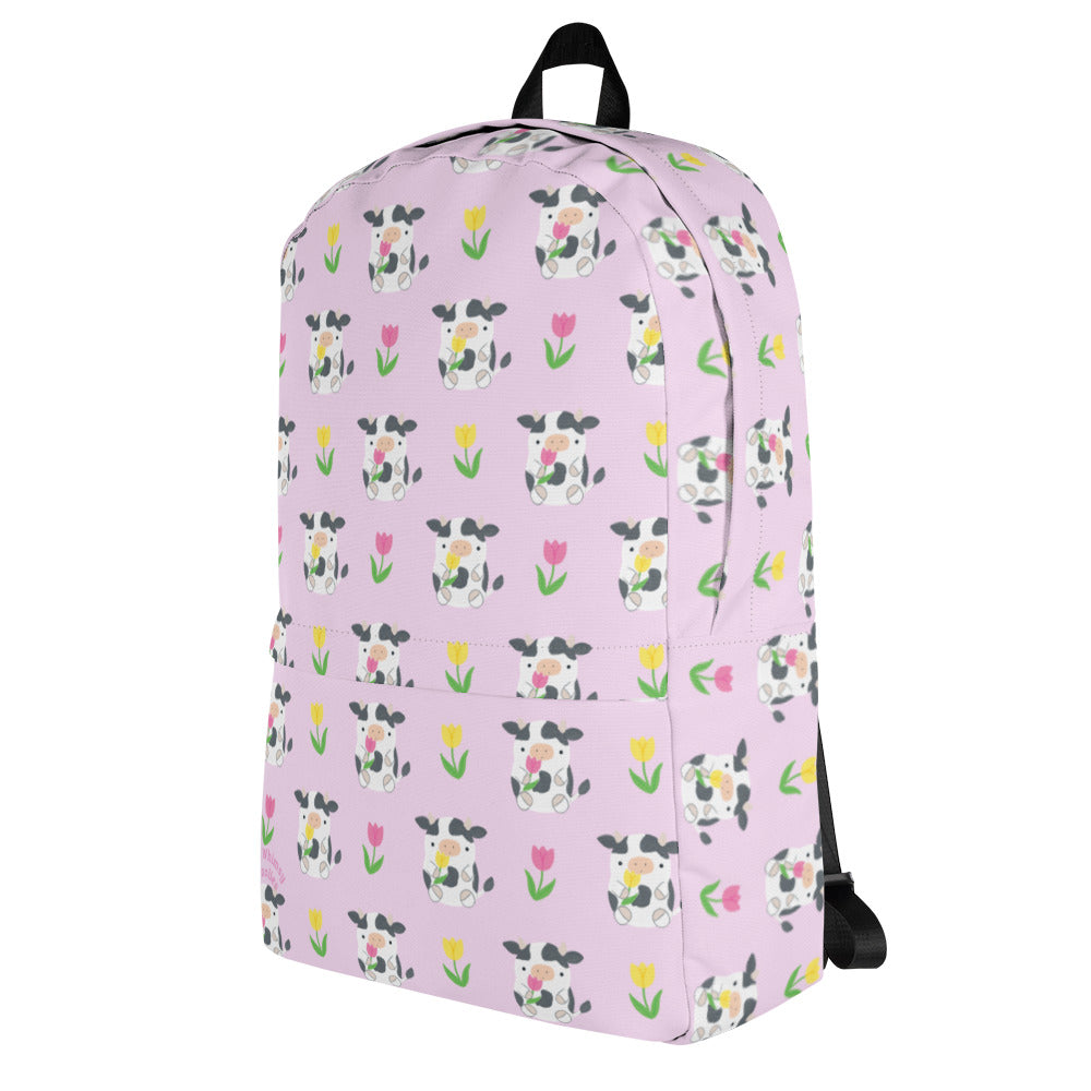 Tulip Cows Backpack - Lilac by Wild Whimsy Woolies