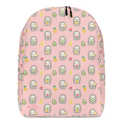 Fruit Sloth Minimalist Backpack - Pink: Default Title