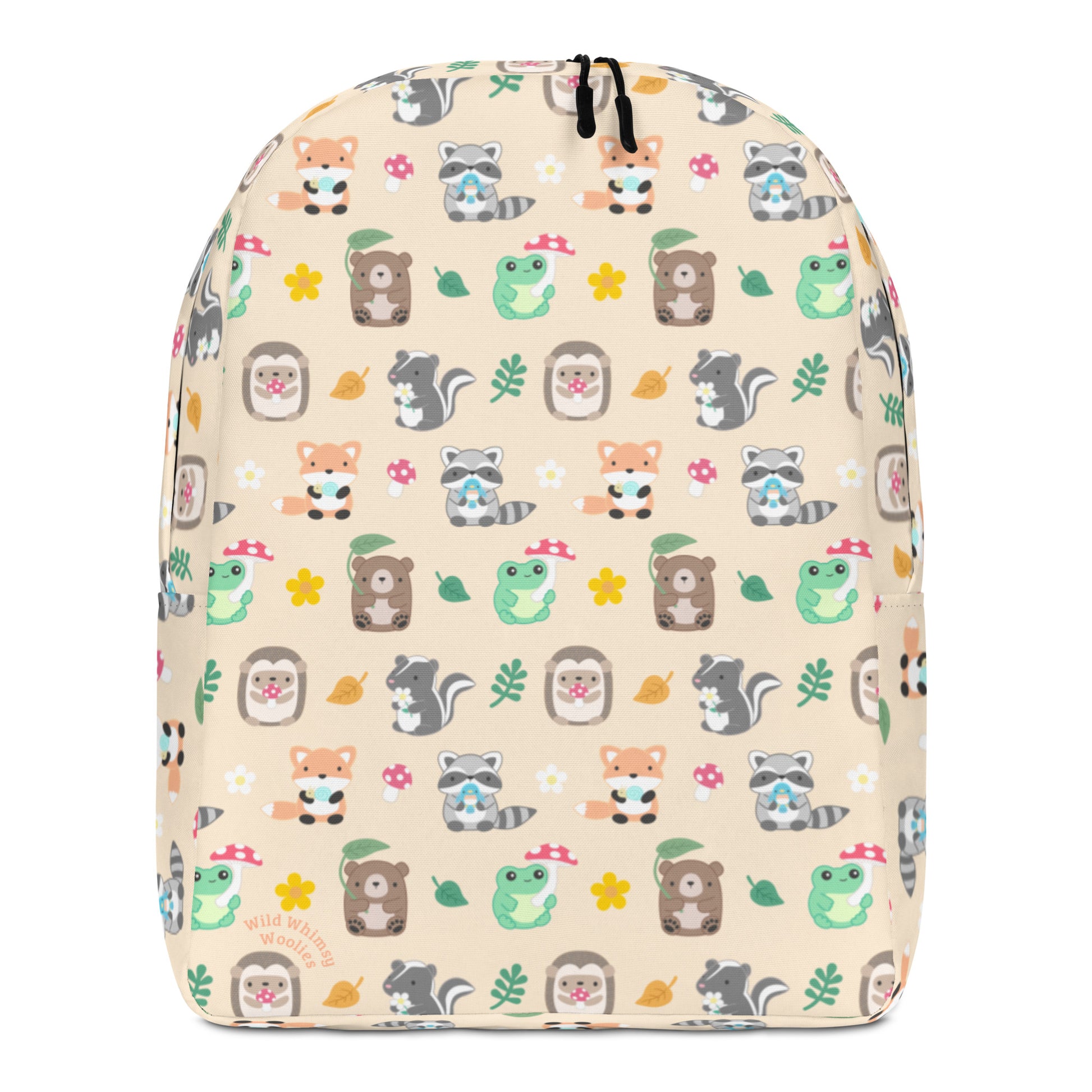 Woodland Animals Minimalist Backpack - Peach by Wild Whimsy Woolies