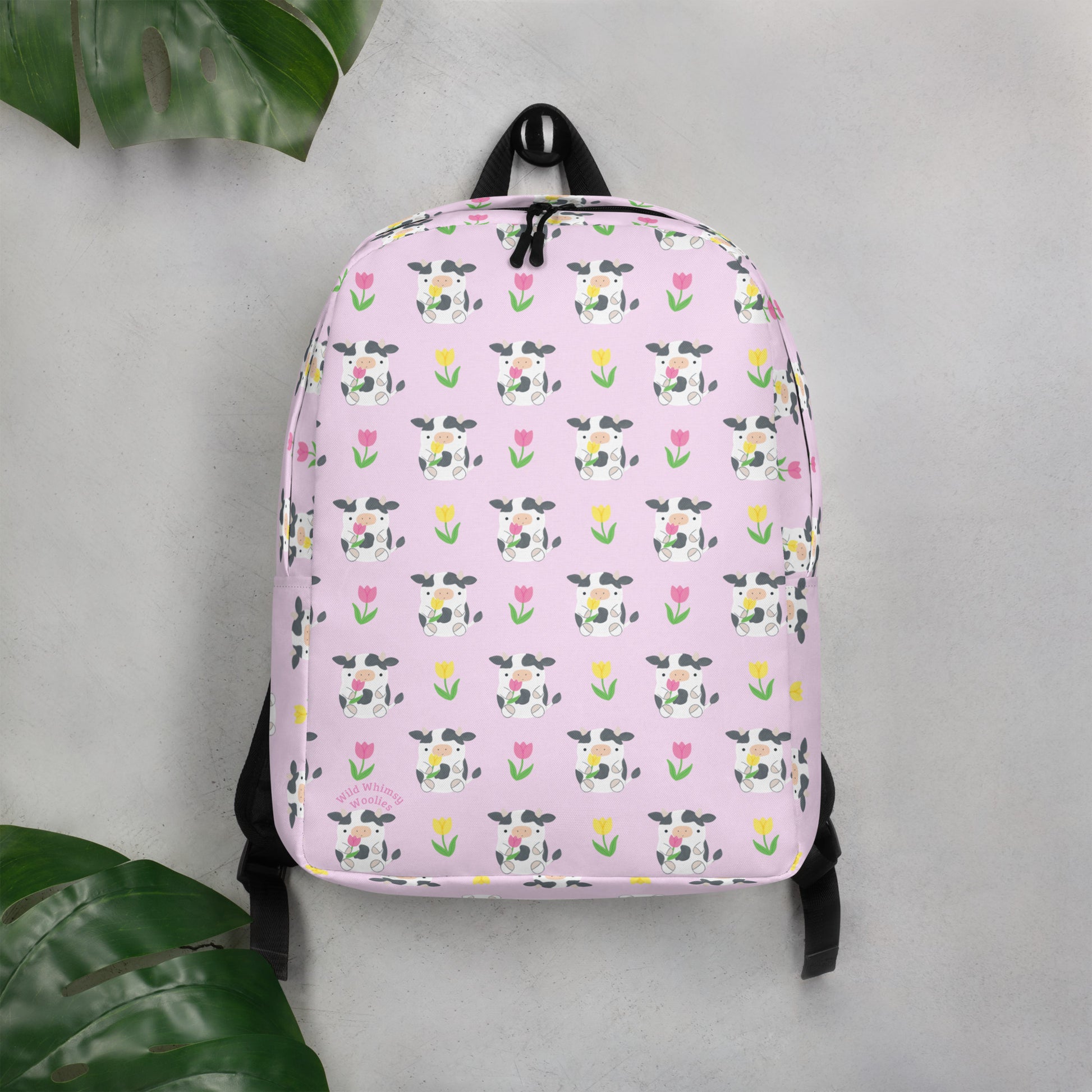 Tulip Cows Minimalist Backpack - Lilac
