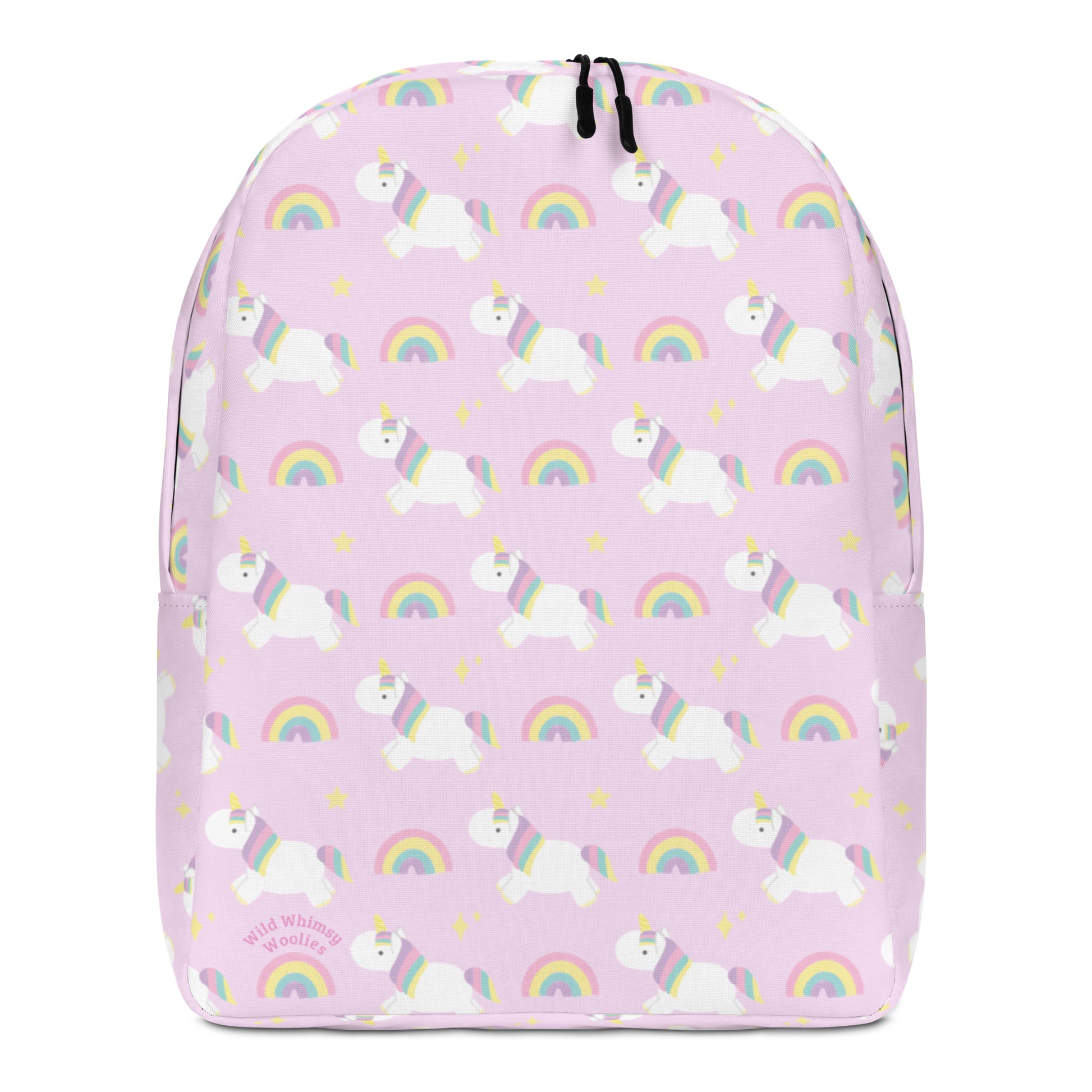 Rainbow Unicorn Minimalist Backpack - Purple by Wild Whimsy Woolies