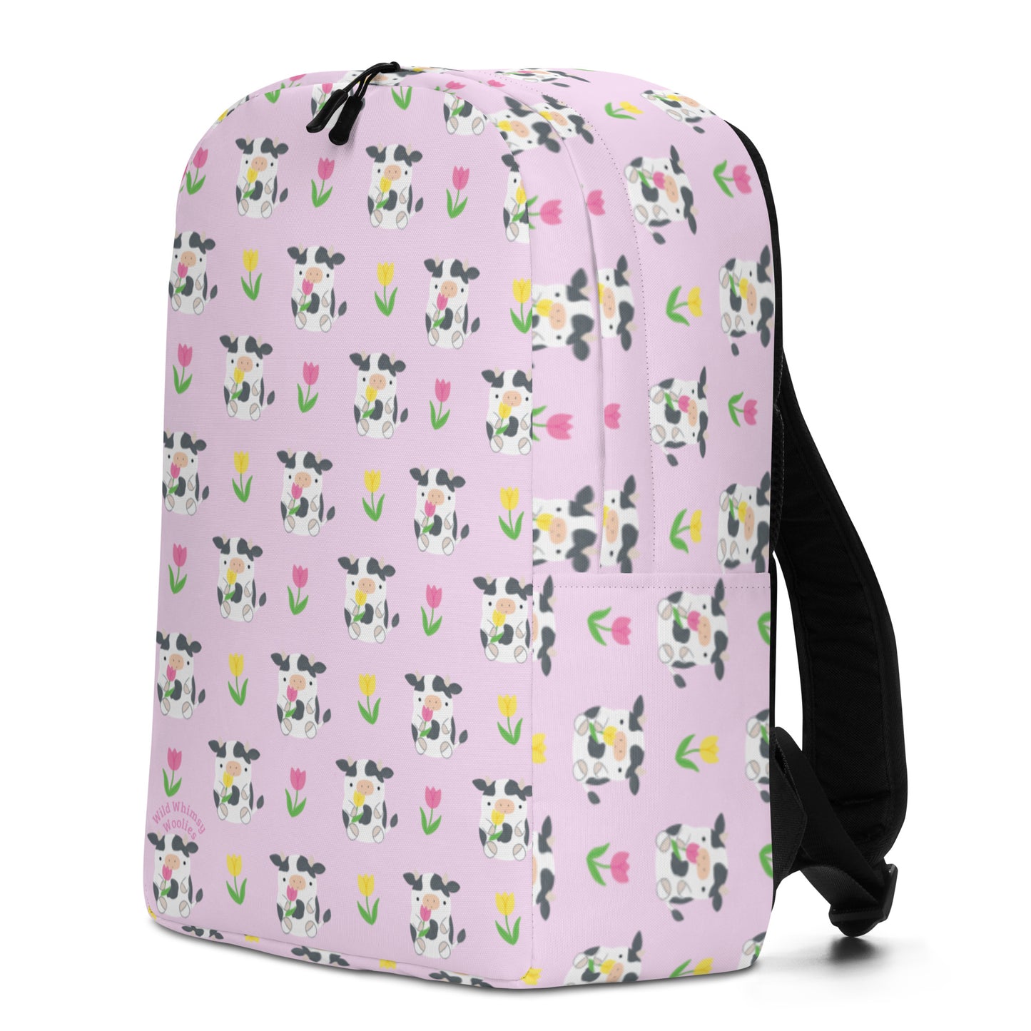 Tulip Cows Minimalist Backpack - Lilac by Wild Whimsy Woolies