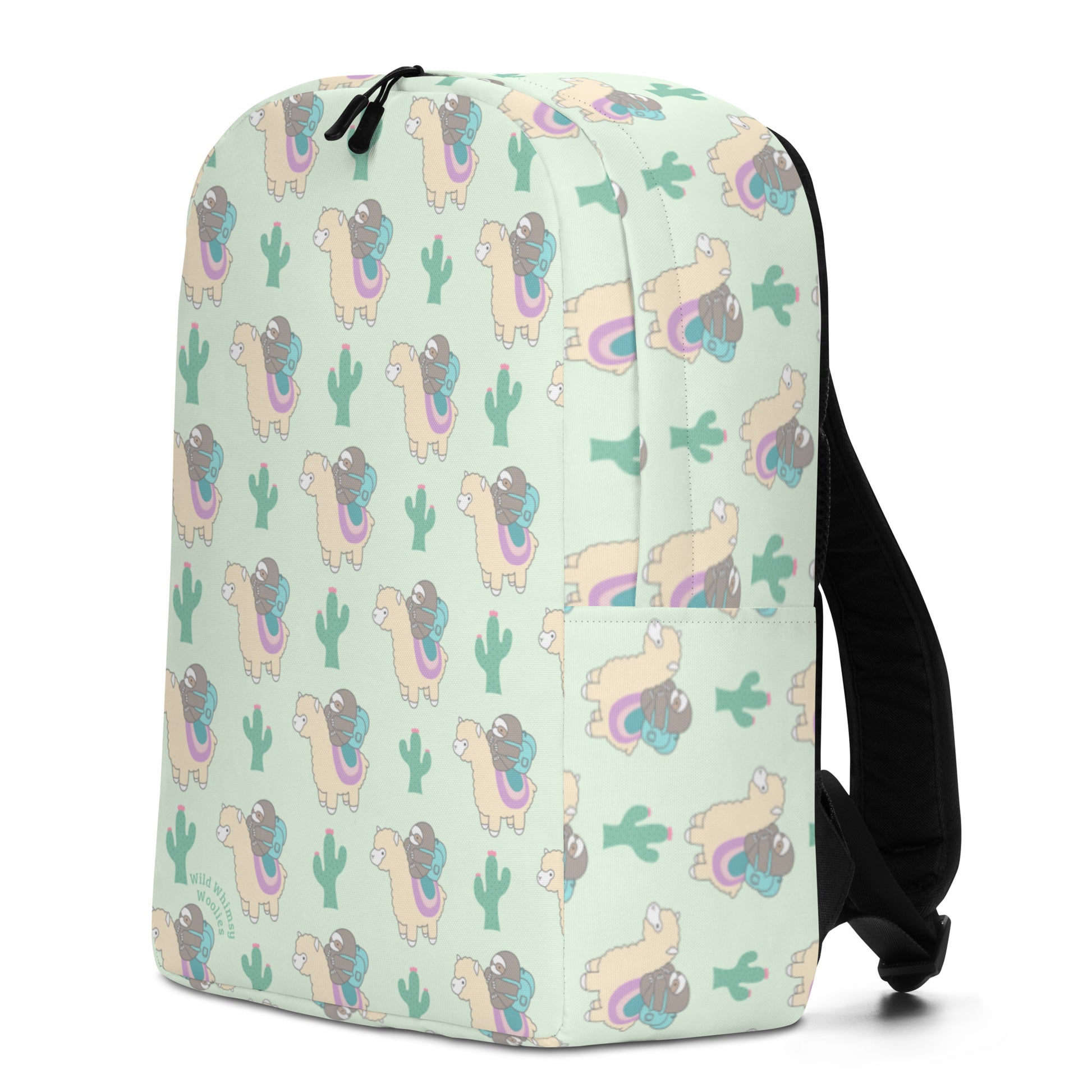 Sloth and Alpaca Adventurer Minimalist Backpack - Light Green