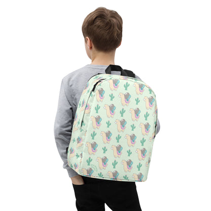 Sloth and Alpaca Adventurer Minimalist Backpack - Light Green by Wild Whimsy Woolies