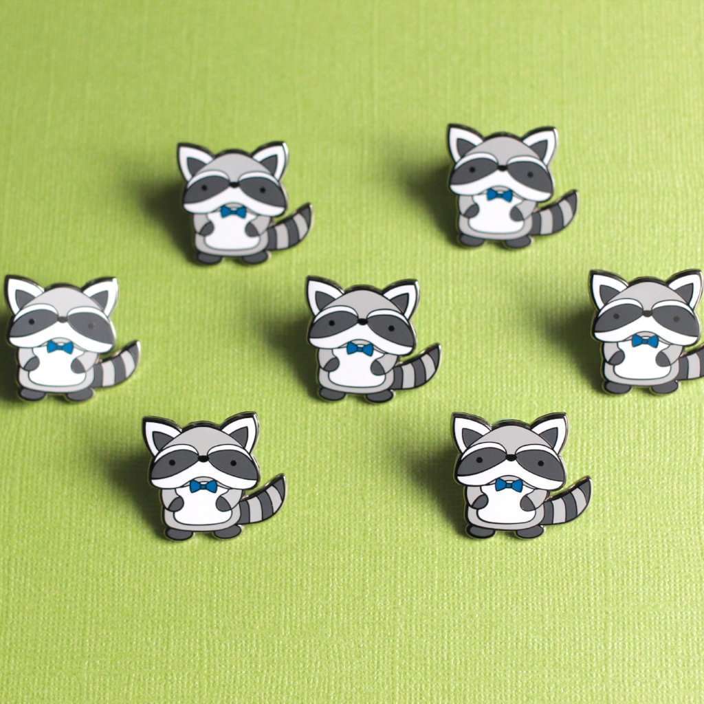 B-grade - Raccoon Enamel Pin - Cute Animal Pin - Trash Panda Pin by Wild Whimsy Woolies