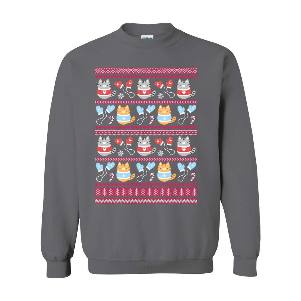 Kittens and Mittens Christmas Sweatshirt - Gift for Cat Lovers by Wild Whimsy Woolies