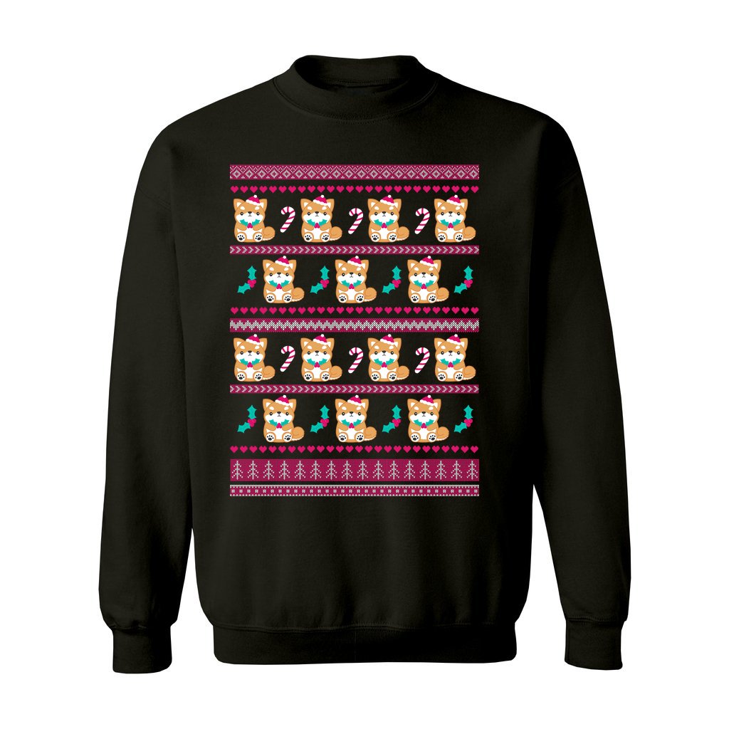 Holly Jolly Shiba Inu Christmas Sweatshirt: S / Black