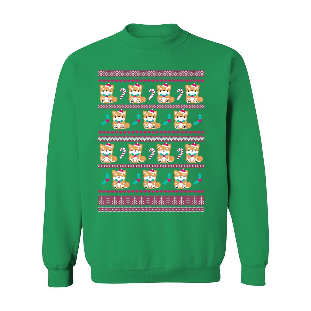 Holly Jolly Shiba Inu Christmas Sweatshirt: S / Irish Green