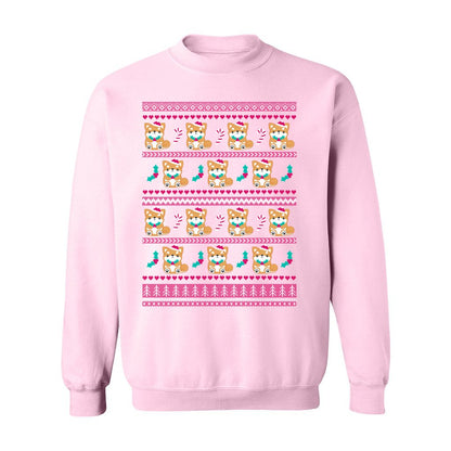 Holly Jolly Shiba Inu Christmas Sweatshirt: S / Light Pink