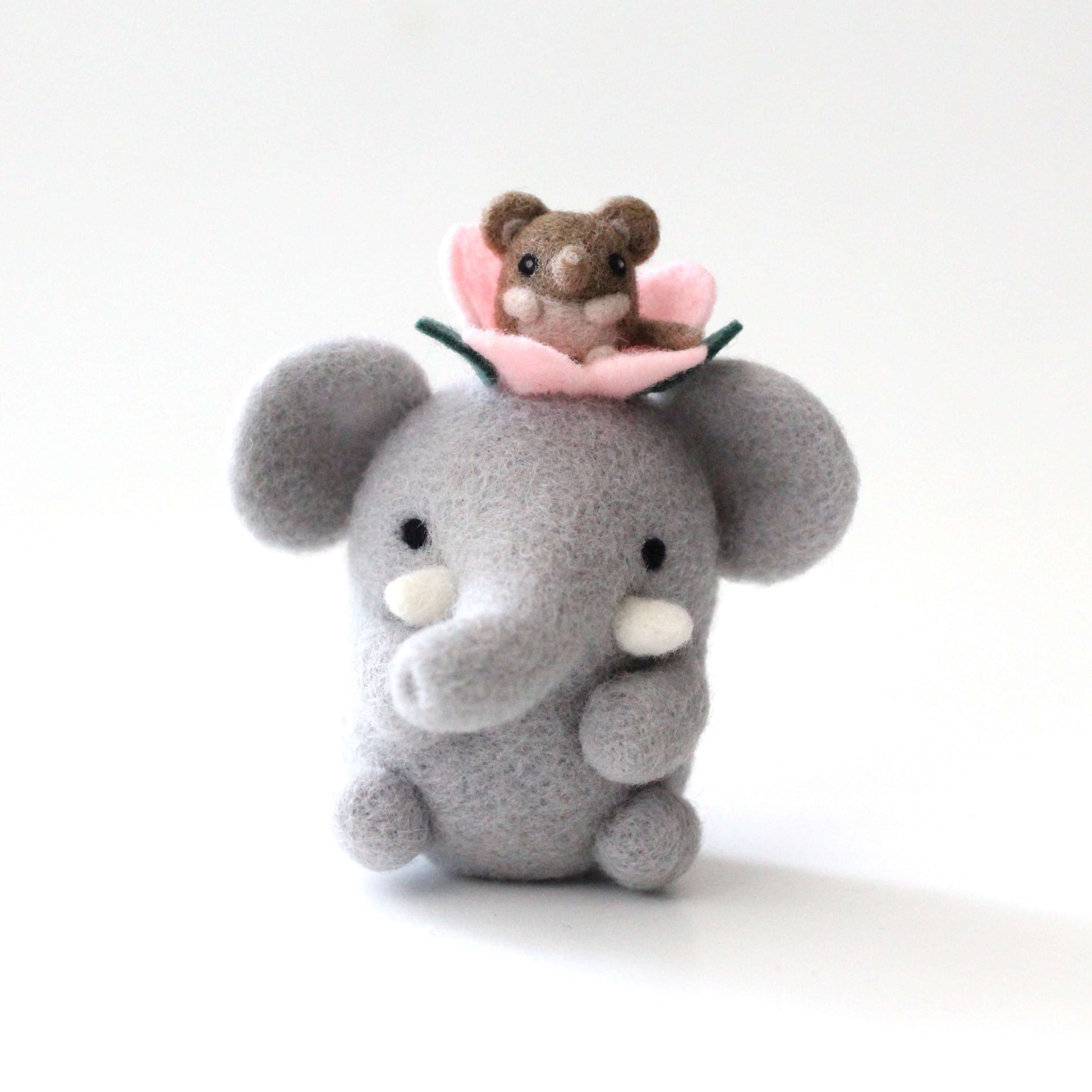 Elephant and Elephant Shrew in a Flower by Wild Whimsy Woolies