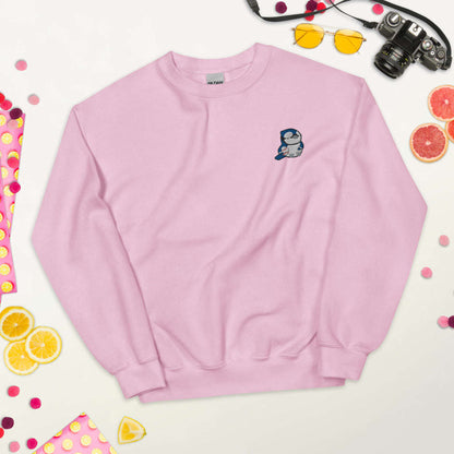 Embroidered Blue Jay Sweatshirt - Toronto Baseball Apparel: Light Pink / S