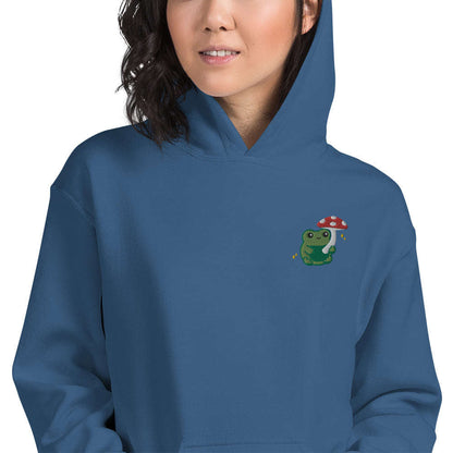 Embroidered Mushroom Frog Hoodie by Wild Whimsy Woolies