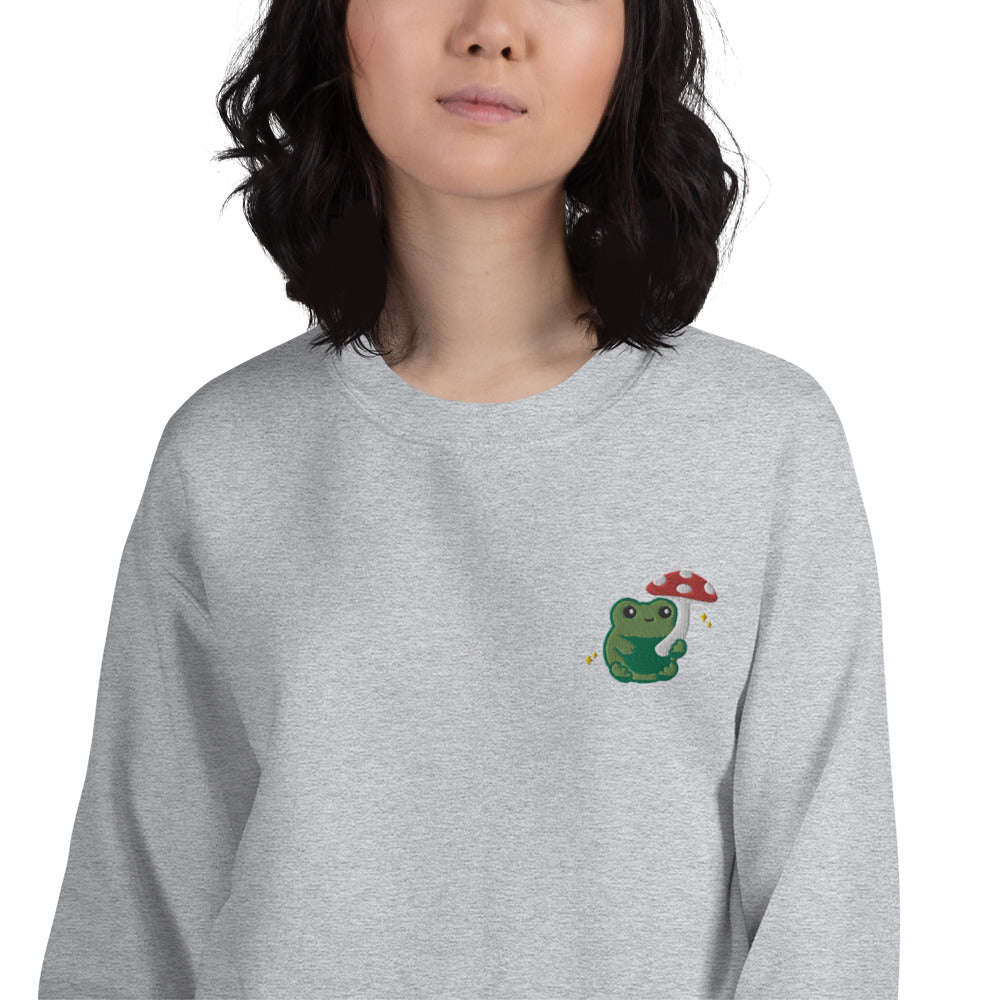 Embroidered Mushroom Frog Sweatshirt