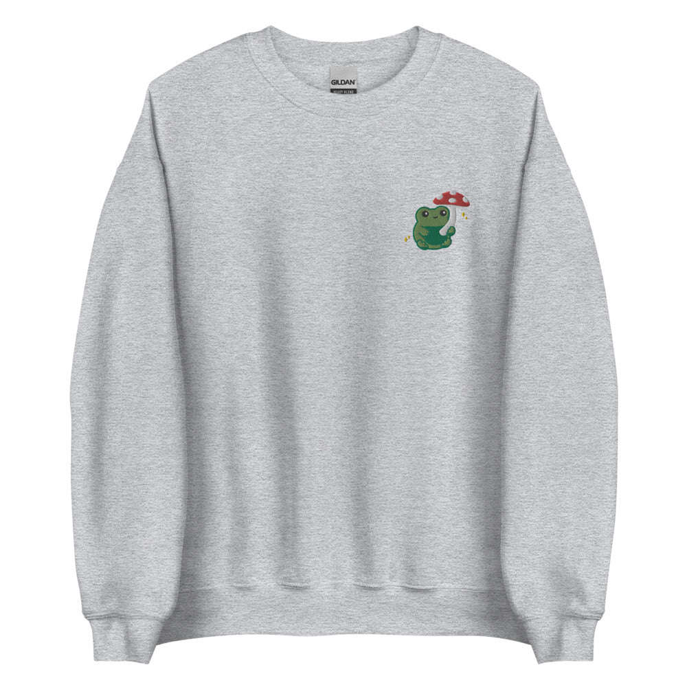 Embroidered Mushroom Frog Sweatshirt