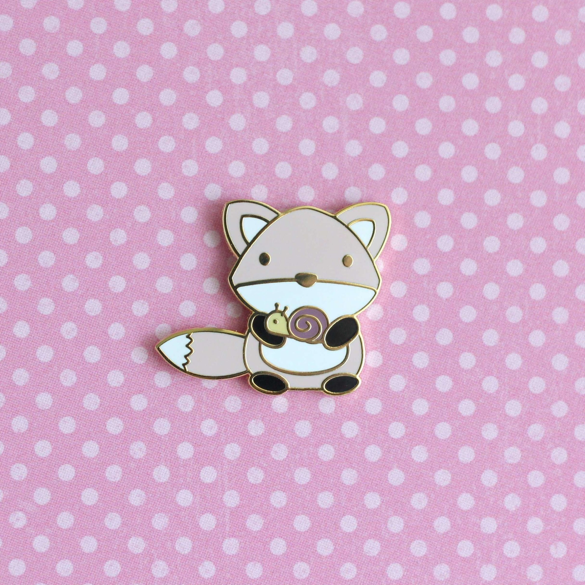 Fox and Snail Enamel Pin (Pink Variant) - Cute Pin - Animal Gift by Wild Whimsy Woolies