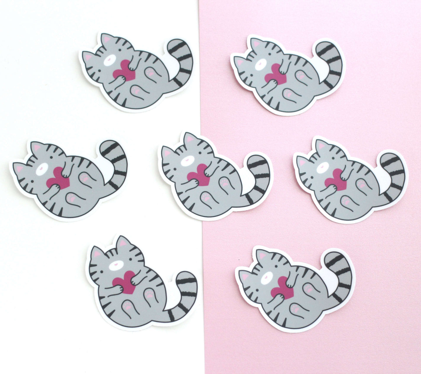 Grey Tabby Cat Vinyl Sticker - Cute Cat Sticker - Cat Decal by Wild Whimsy Woolies