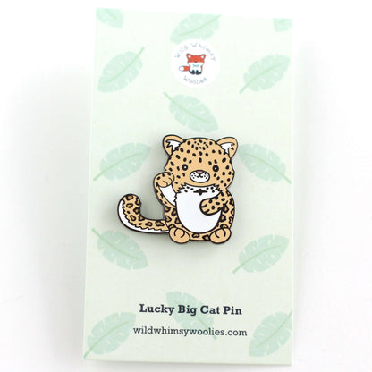 Lucky Amur Leopard Enamel Pin - Leopard Gift - Cute Pin - Panther Pin by Wild Whimsy Woolies