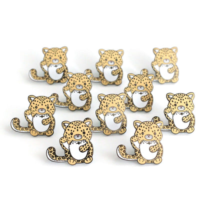 Lucky Amur Leopard Enamel Pin - Leopard Gift - Cute Pin - Panther Pin by Wild Whimsy Woolies